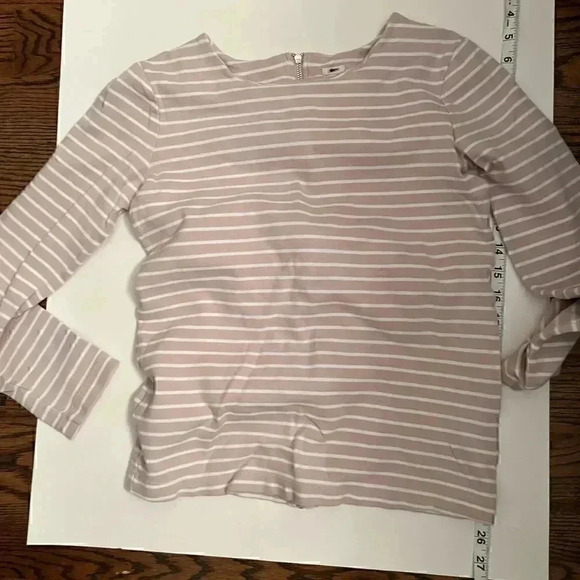 J. Crew Tops - J.Crew stripped shirt with zipper in the back
